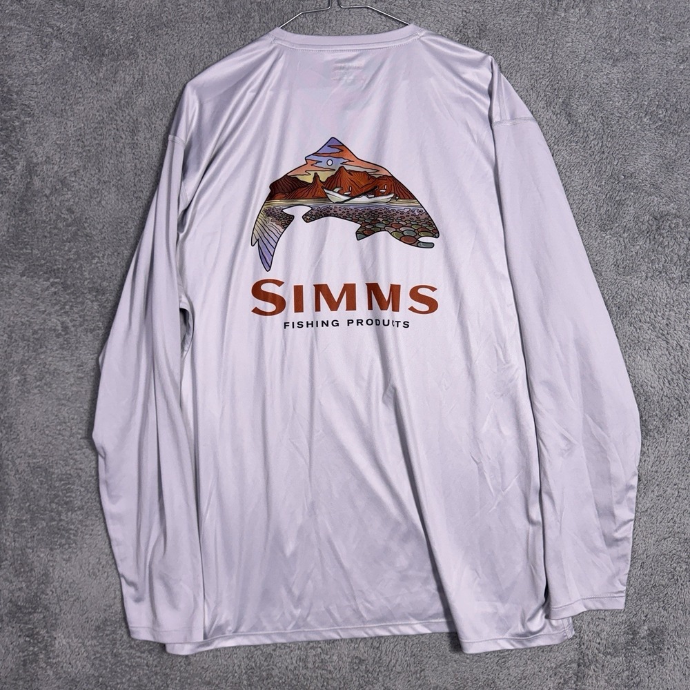 Simms SolarFlex Long Sleeve Shirt Mens 2XL XXL UPF50 Fishing Protection Arizona